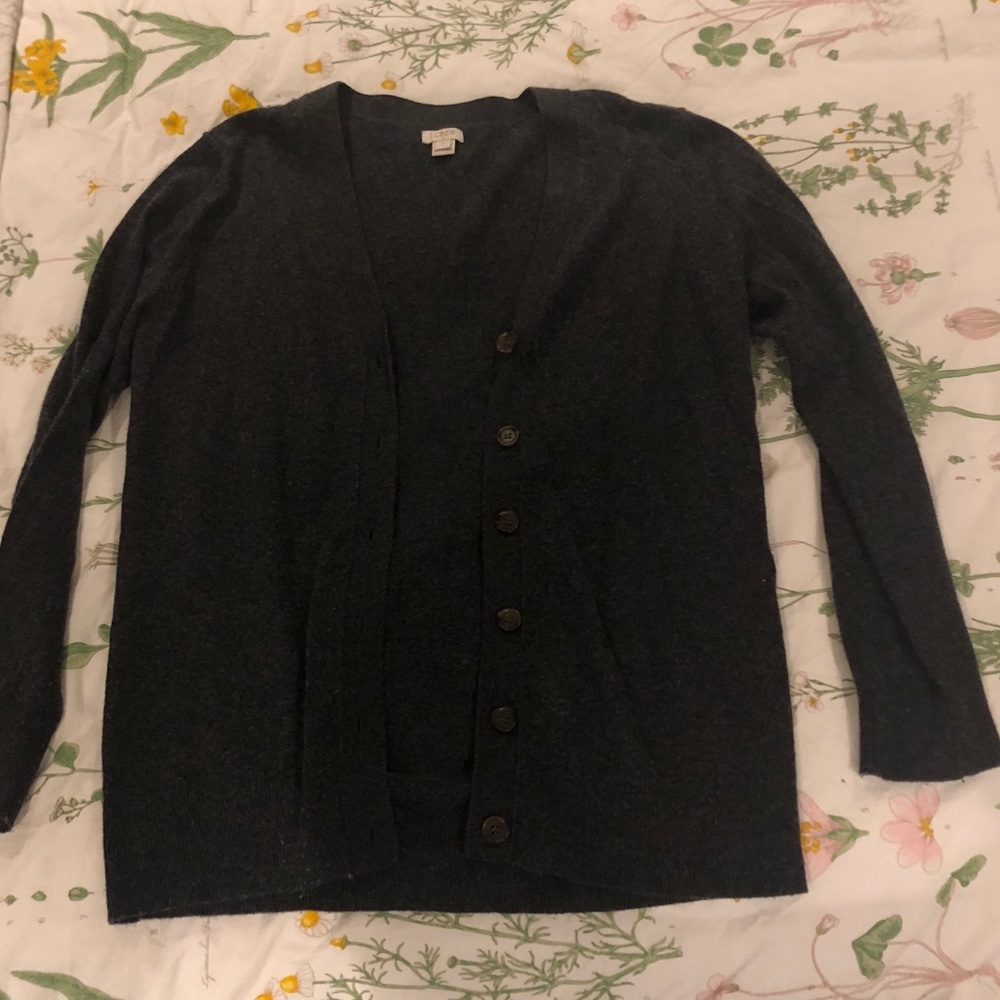 J Crew Charcoal Cardigan
